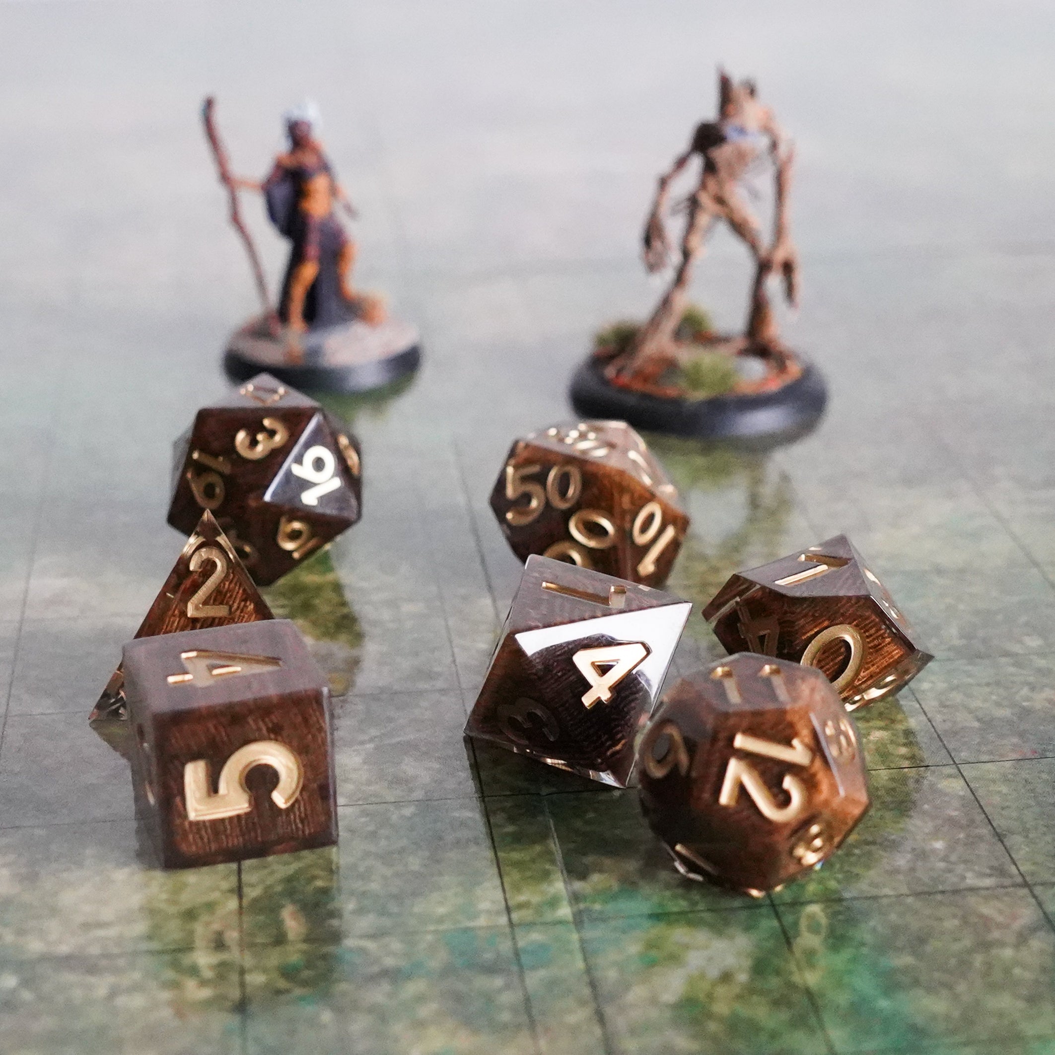 Hand Crafted Sharp Edge Resin Sealed Wood Dice