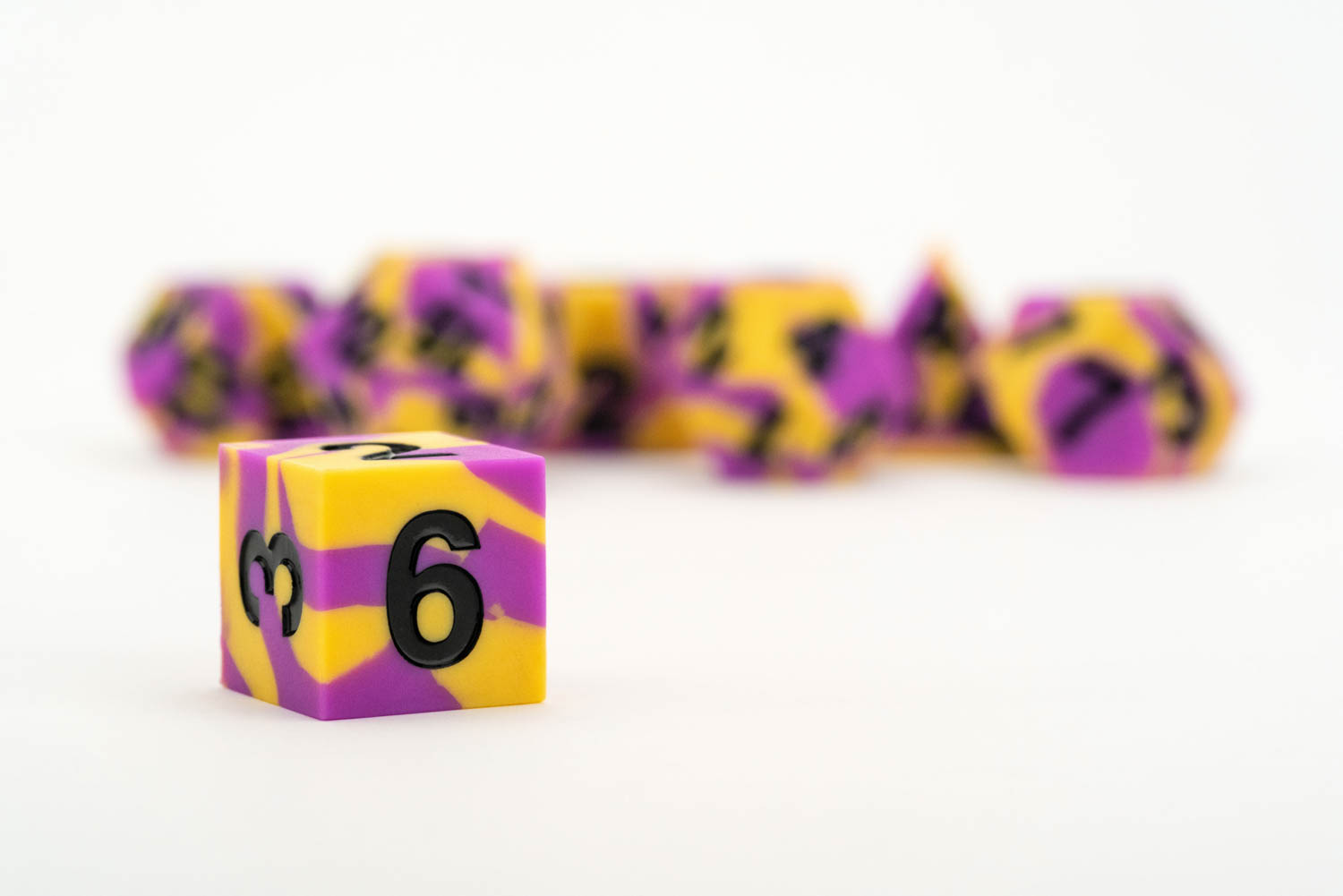 Sharp Edge Silicone Rubber Dice Set: Intersex Pride