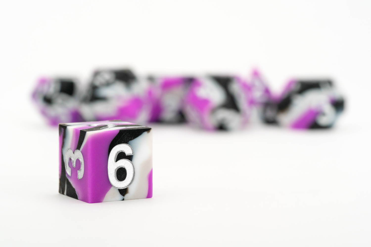 Sharp Edge Silicone Rubber Dice Set: Asexual Pride
