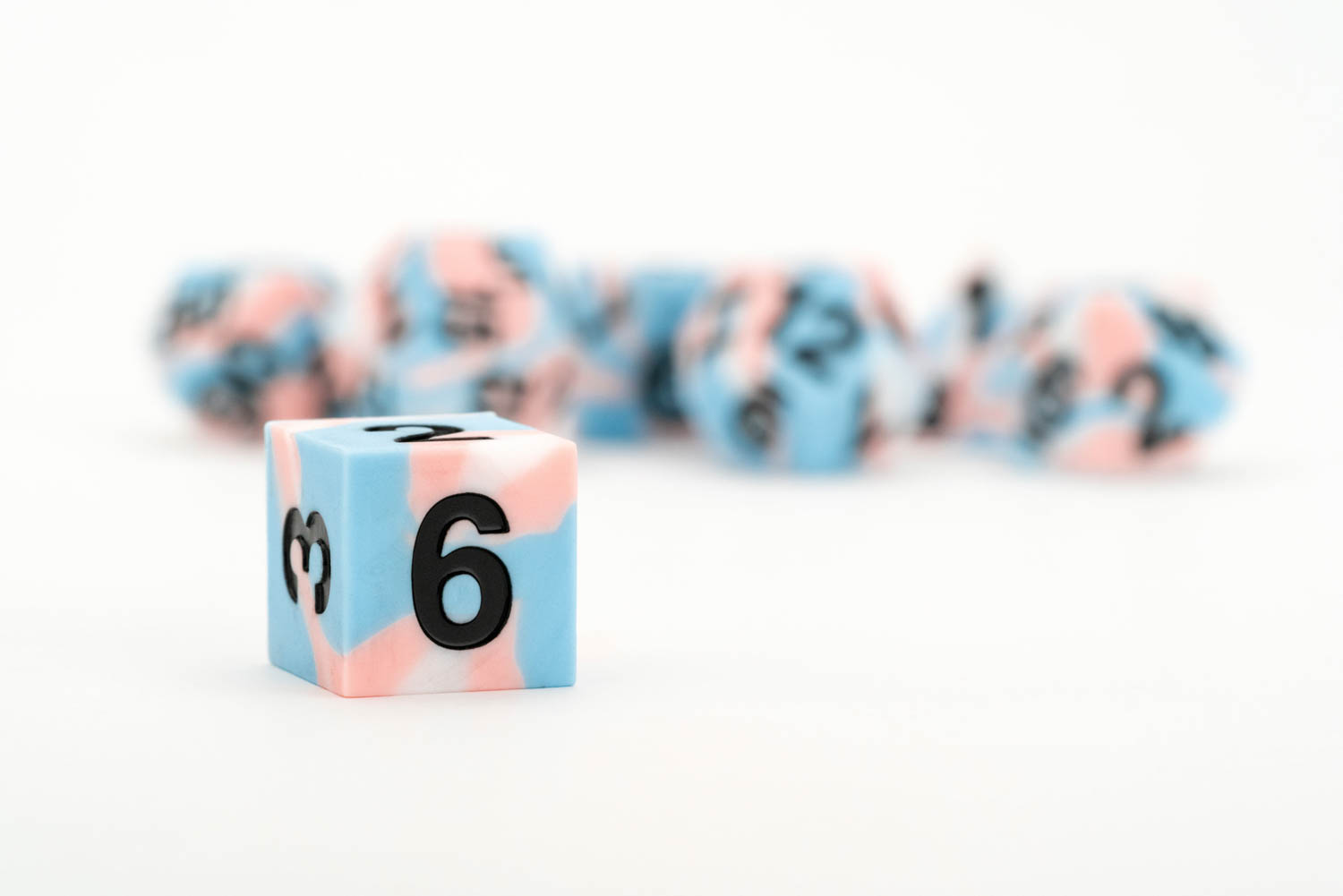 Sharp Edge Silicone Rubber Dice Set: Transgender Pride