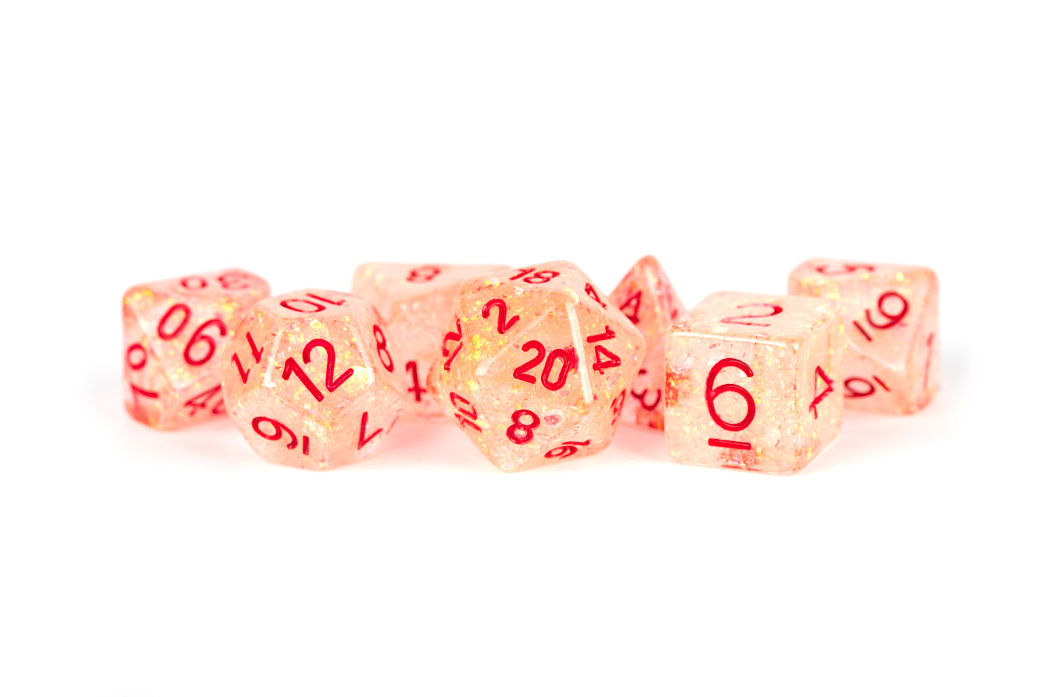 yellow glitter resin dice set