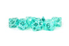 teal glitter resin dice set