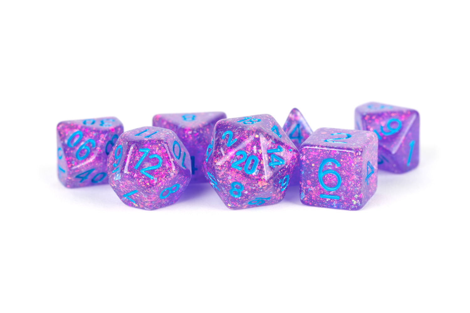 glitter resin dice set