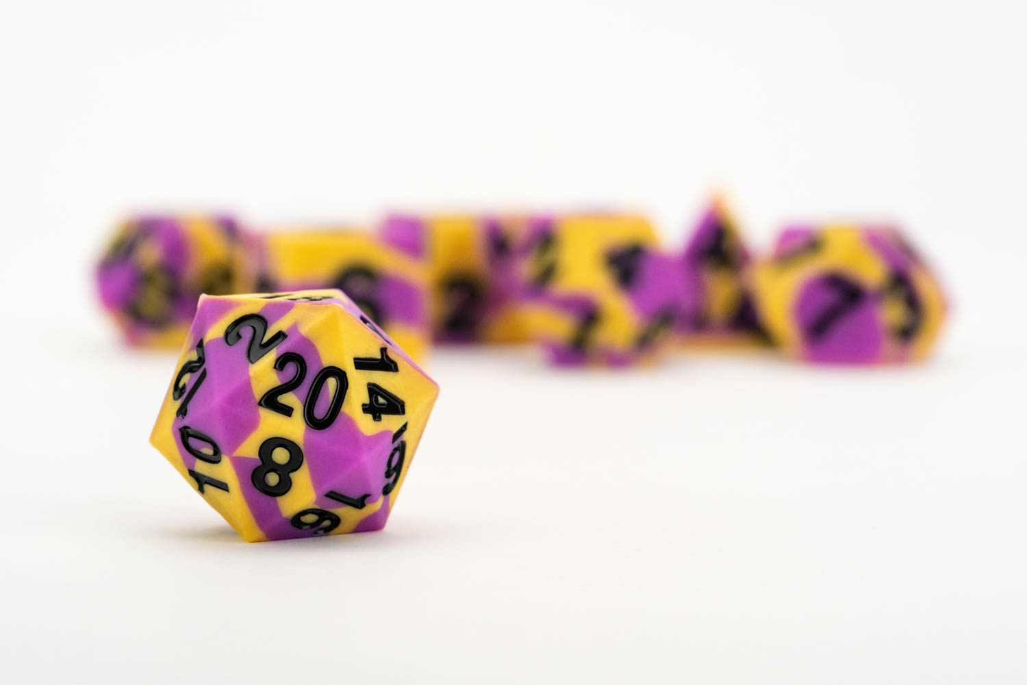 Sharp Edge Silicone Rubber Dice Set: Intersex Pride