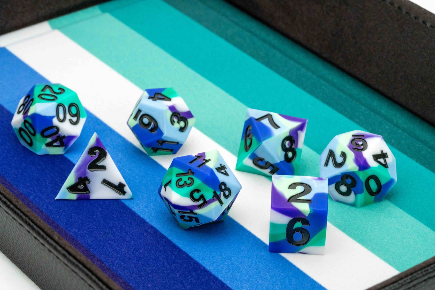 Sharp Edge Silicone Rubber Dice Set: Gay Men Pride