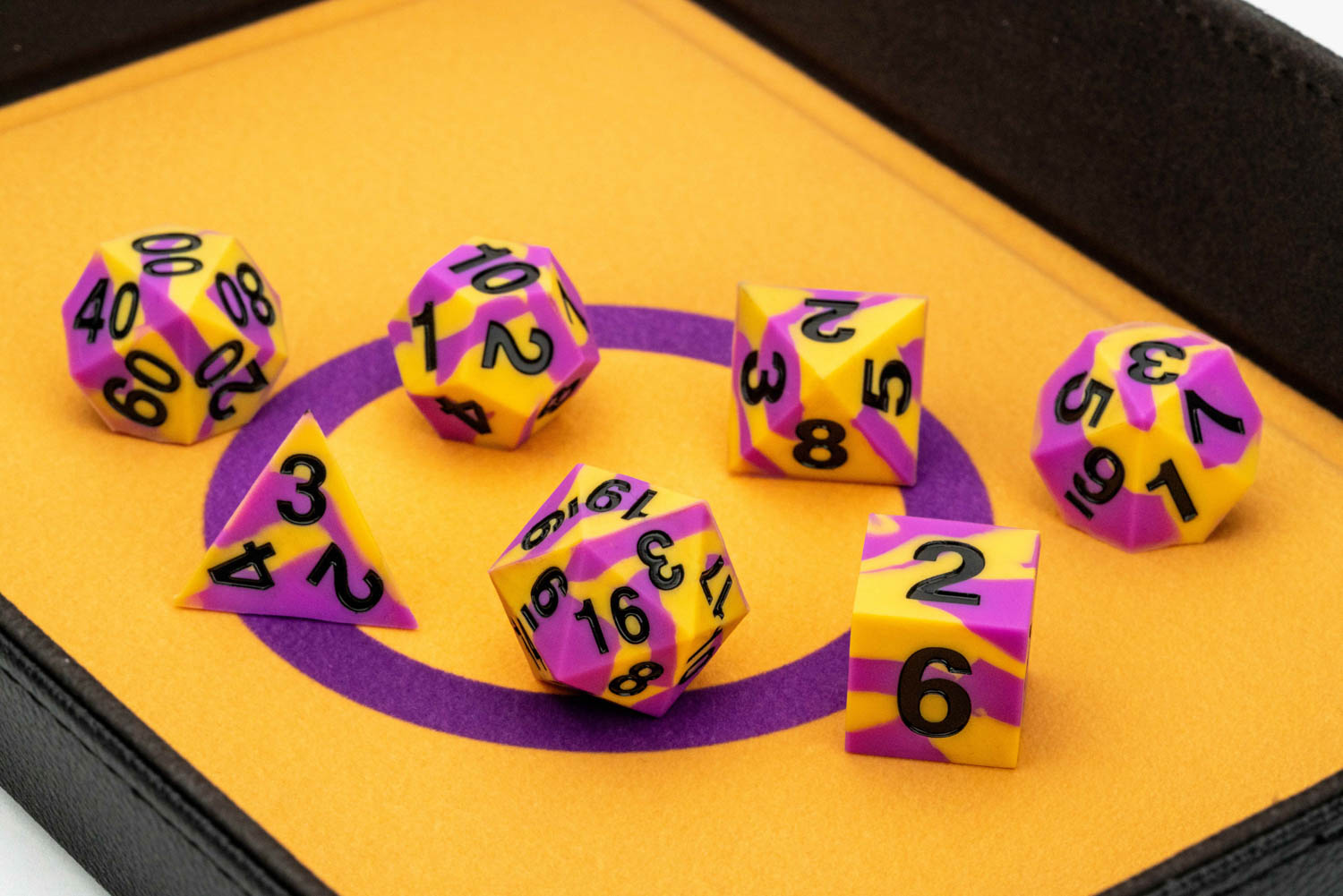 Sharp Edge Silicone Rubber Dice Set: Intersex Pride