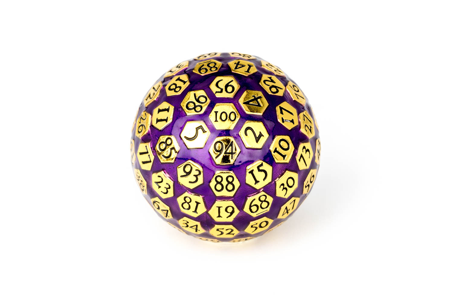 d100 gold purple enamel