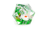 Hand Crafted 55mm Sharp Edge d20 made to look like Koi fish in a pond with silver numbers