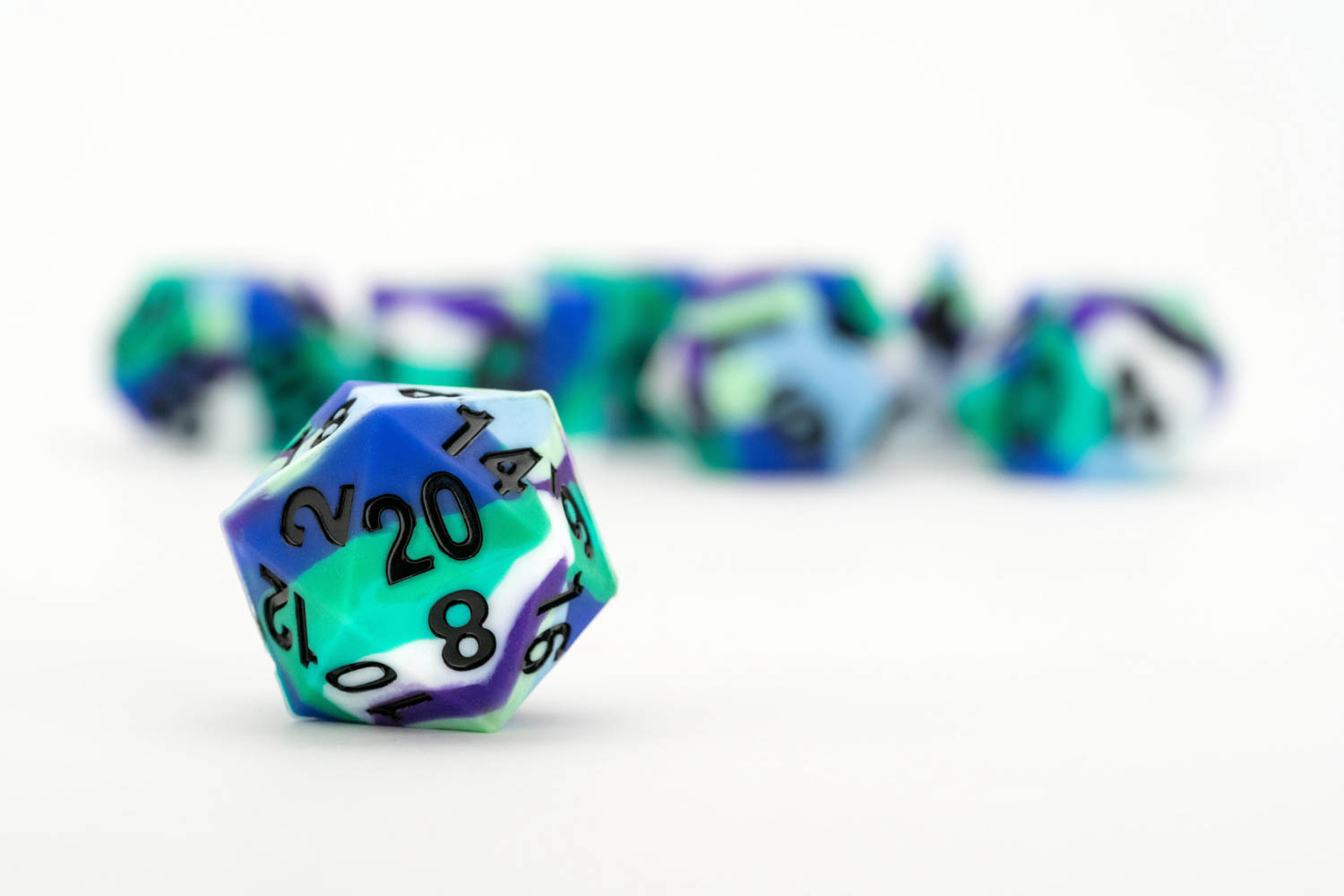 Sharp Edge Silicone Rubber Dice Set: Gay Men Pride