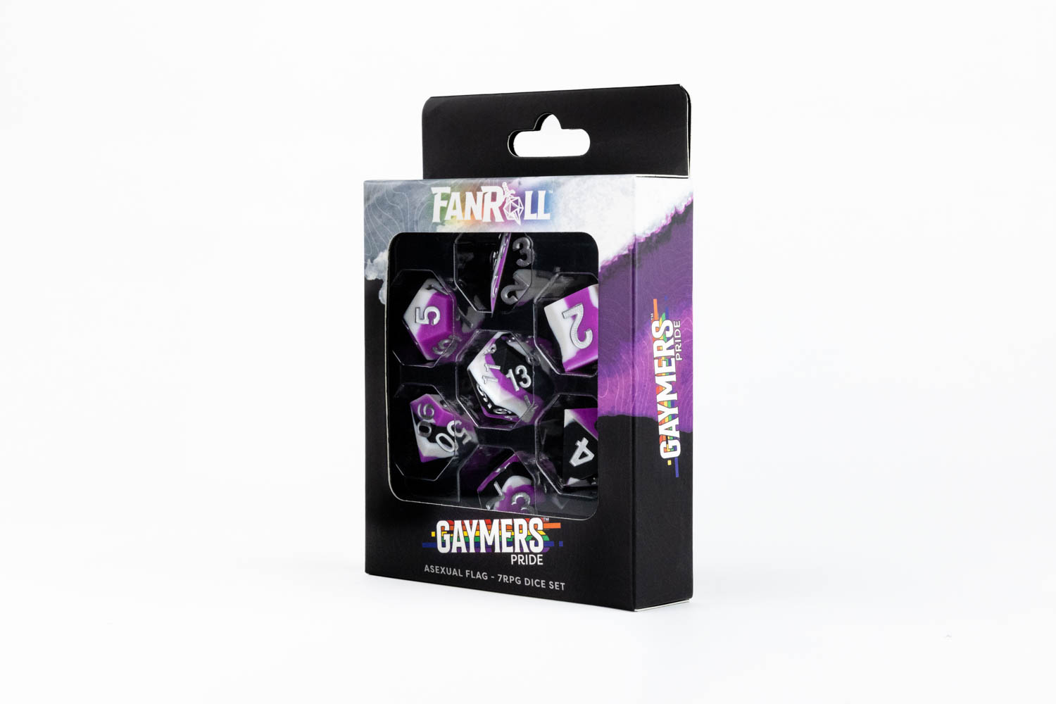 Sharp Edge Silicone Rubber Dice Set: Asexual Pride