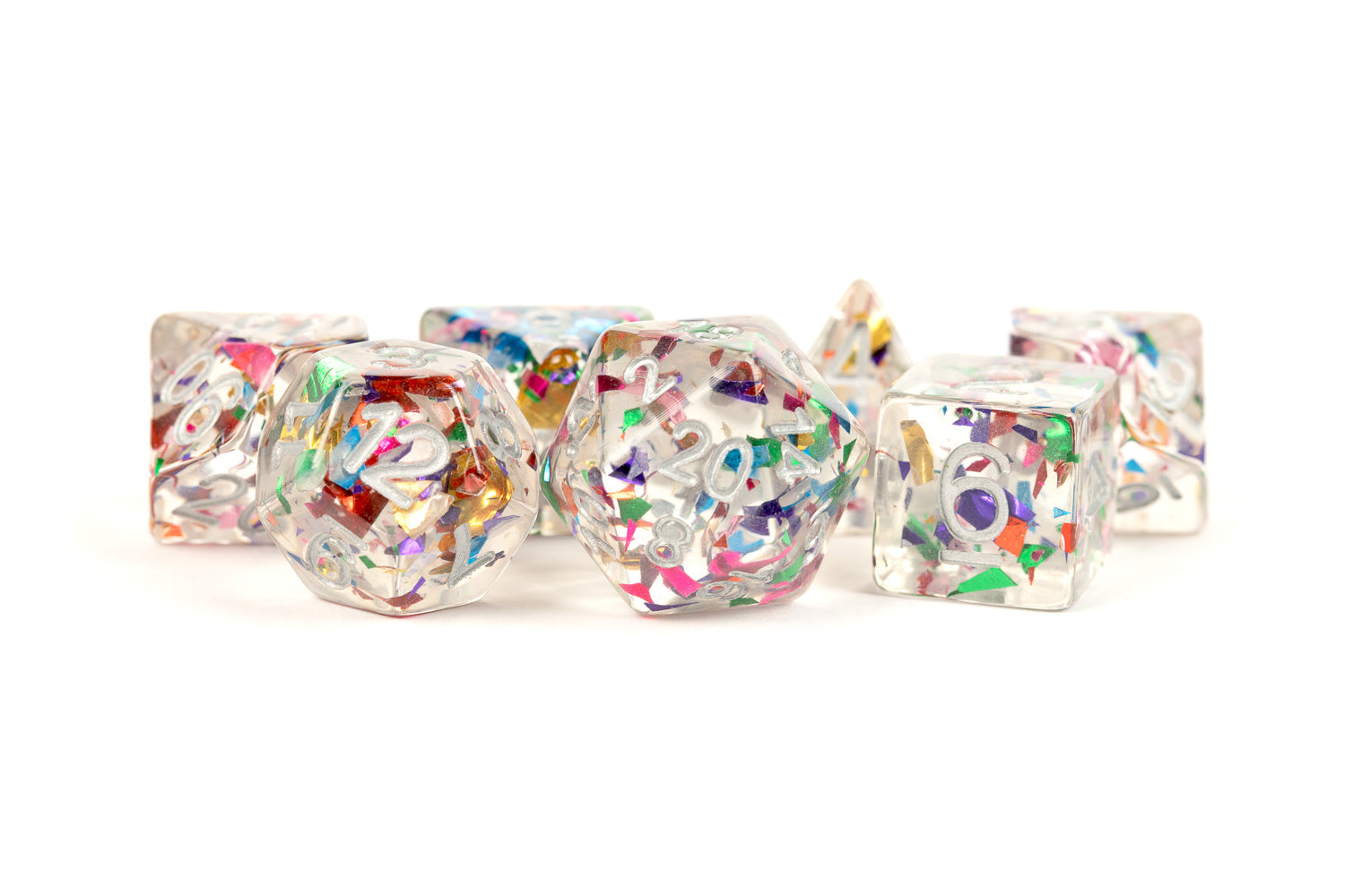 confetti resin dice set
