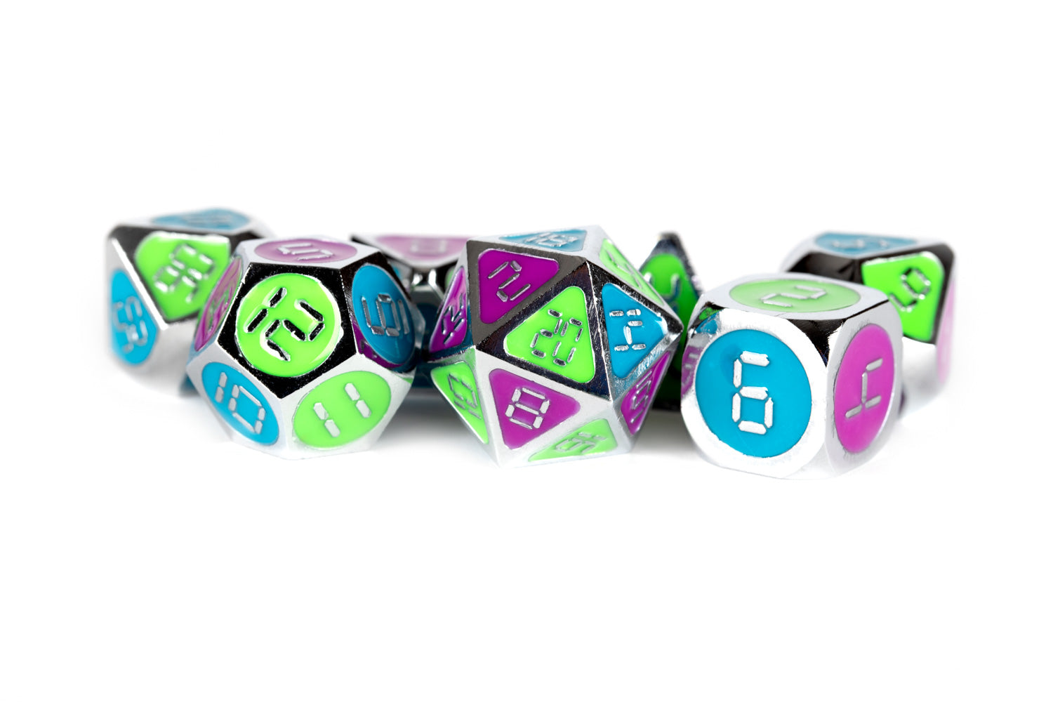 blue green pink metallic set