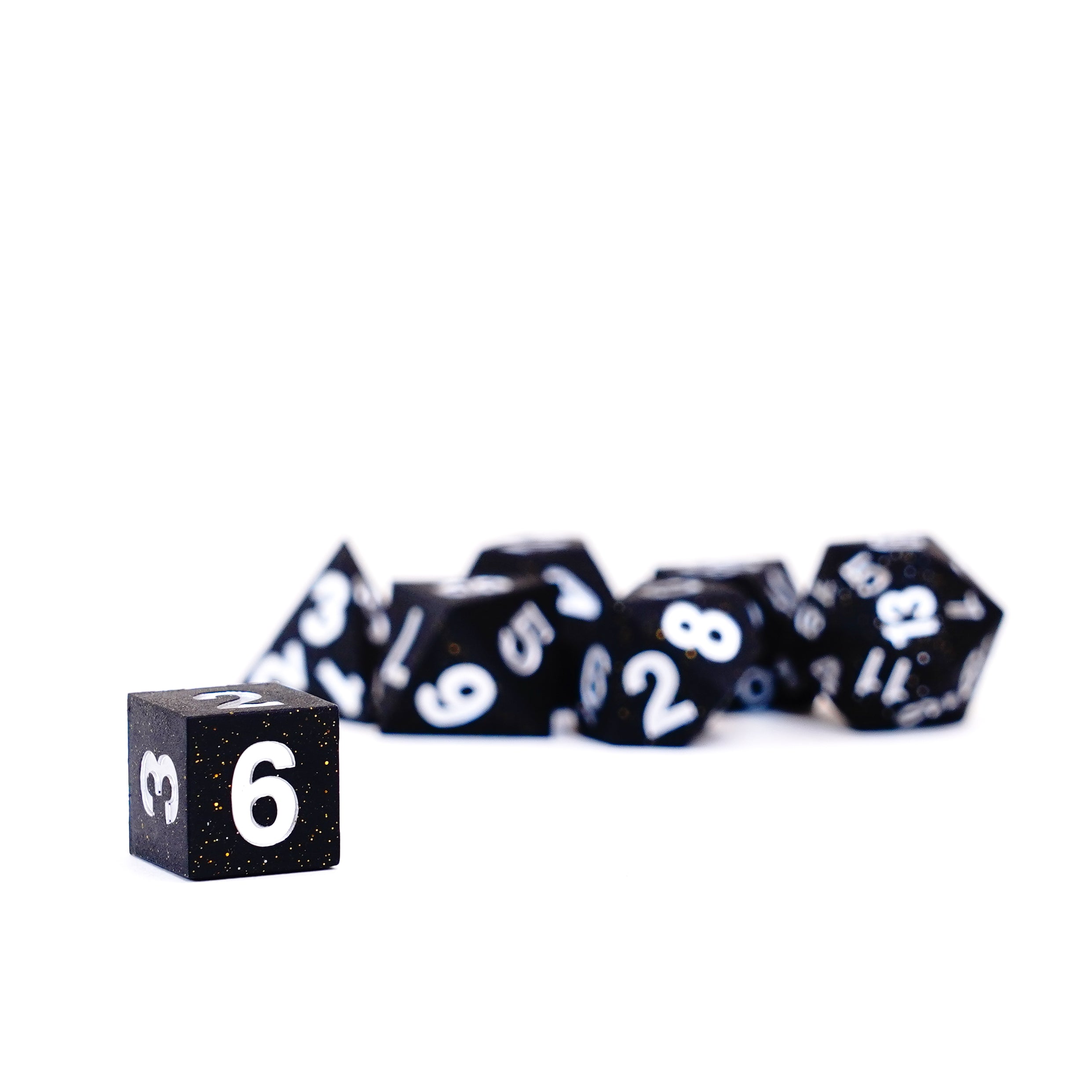 Sharp Edge Silicone Rubber Dice Set: Gold Scatter