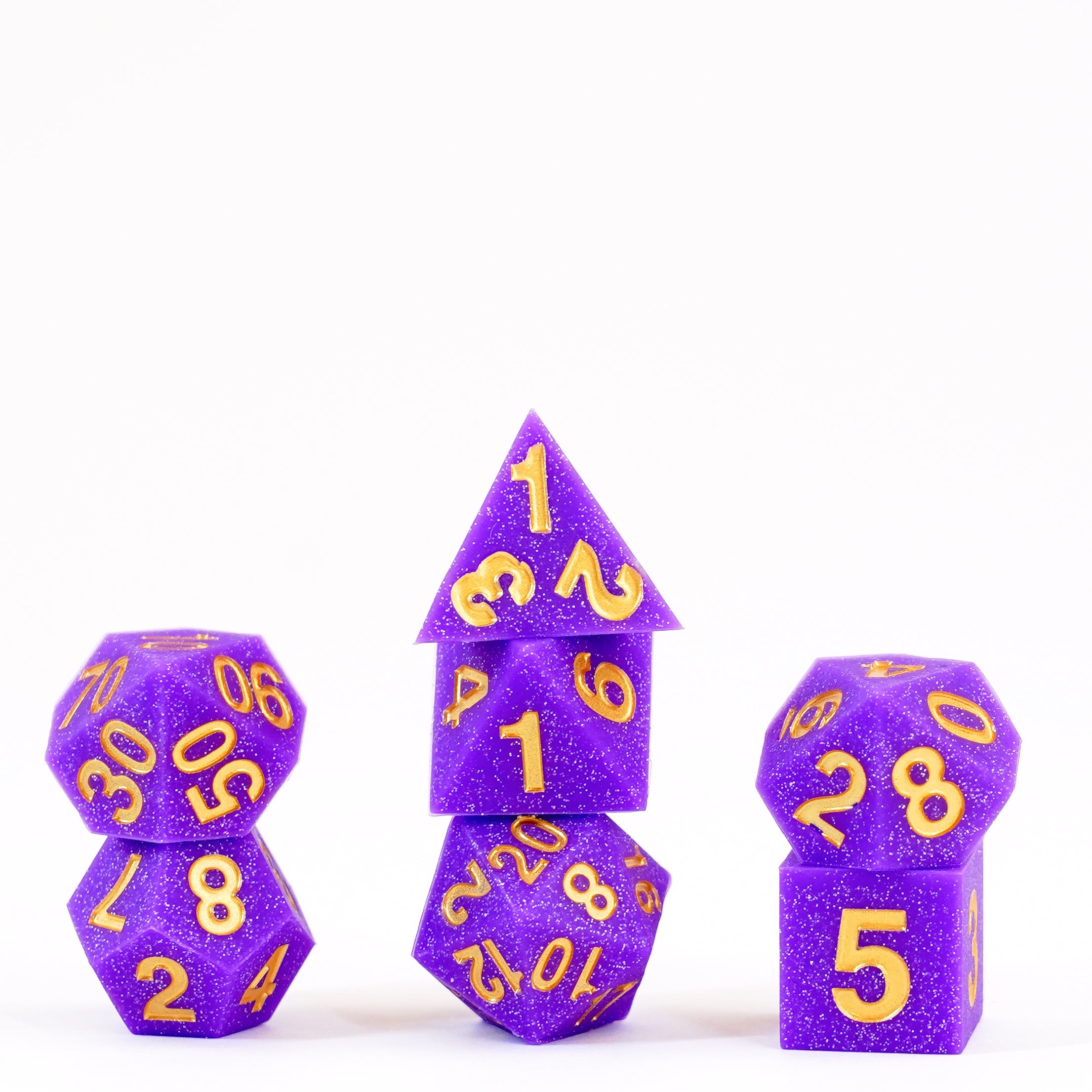 Sharp Edge Silicone Rubber Dice Set: Regal Ricochet