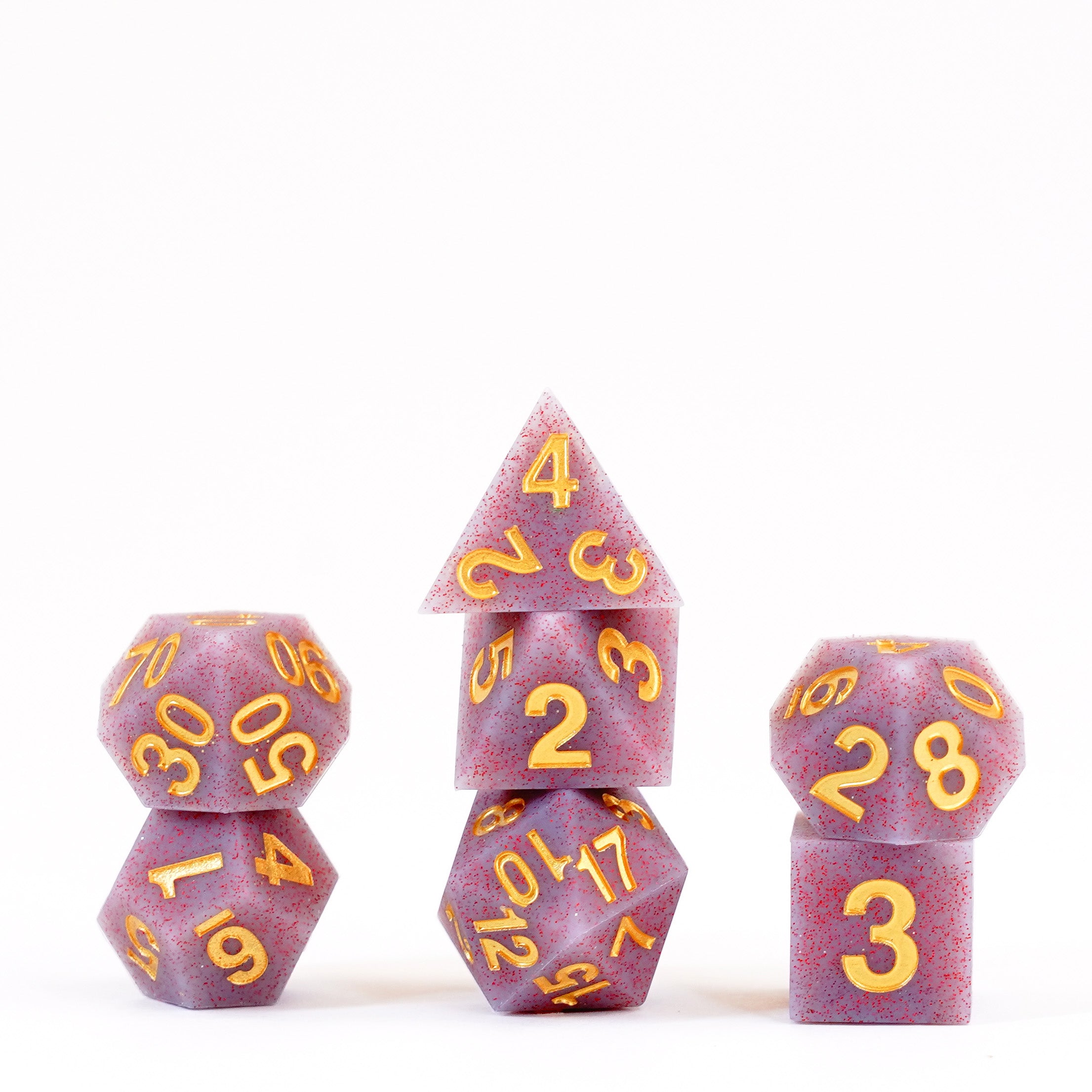 Sharp Edge Silicone Rubber Dice Set: Volcanic Soot
