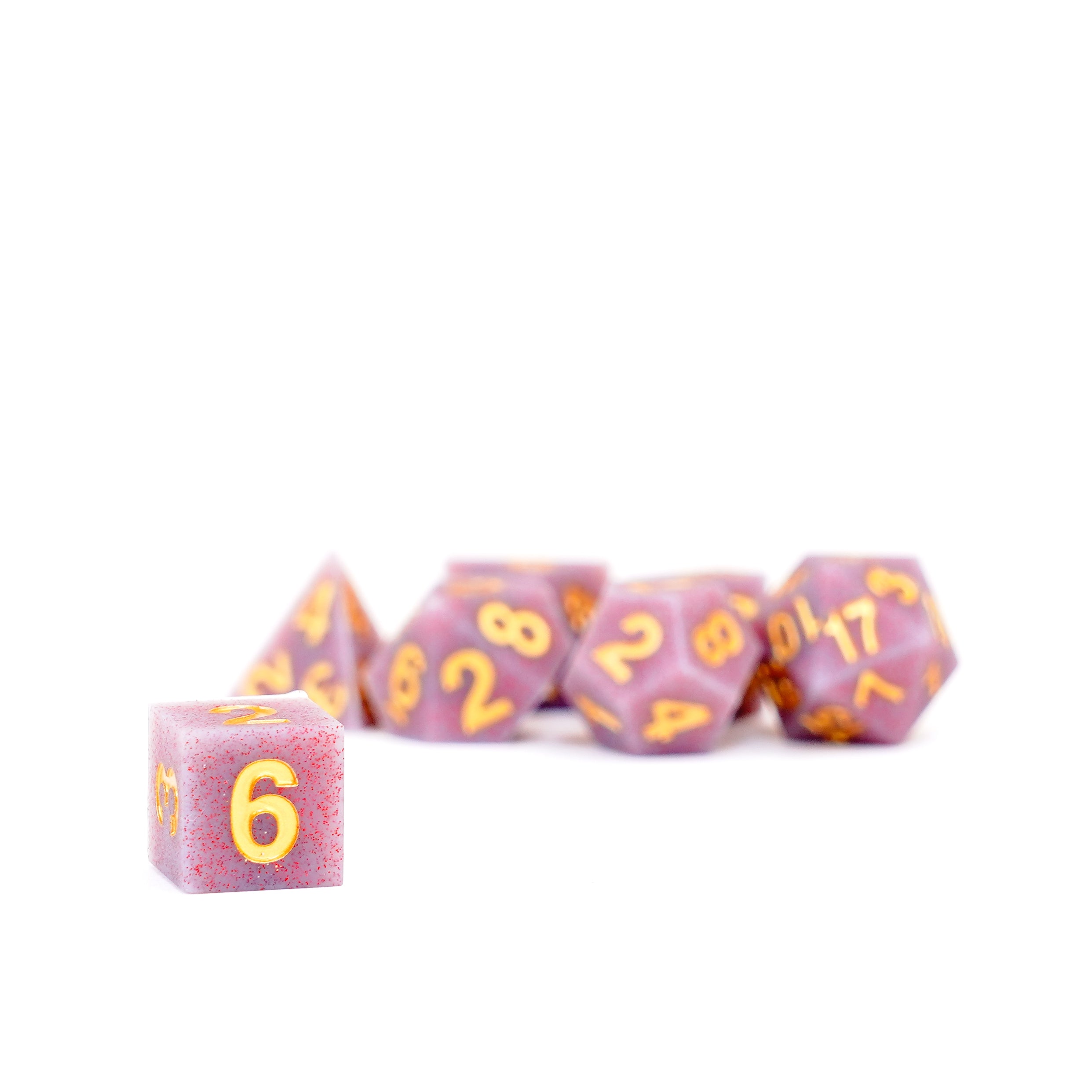 Sharp Edge Silicone Rubber Dice Set: Volcanic Soot