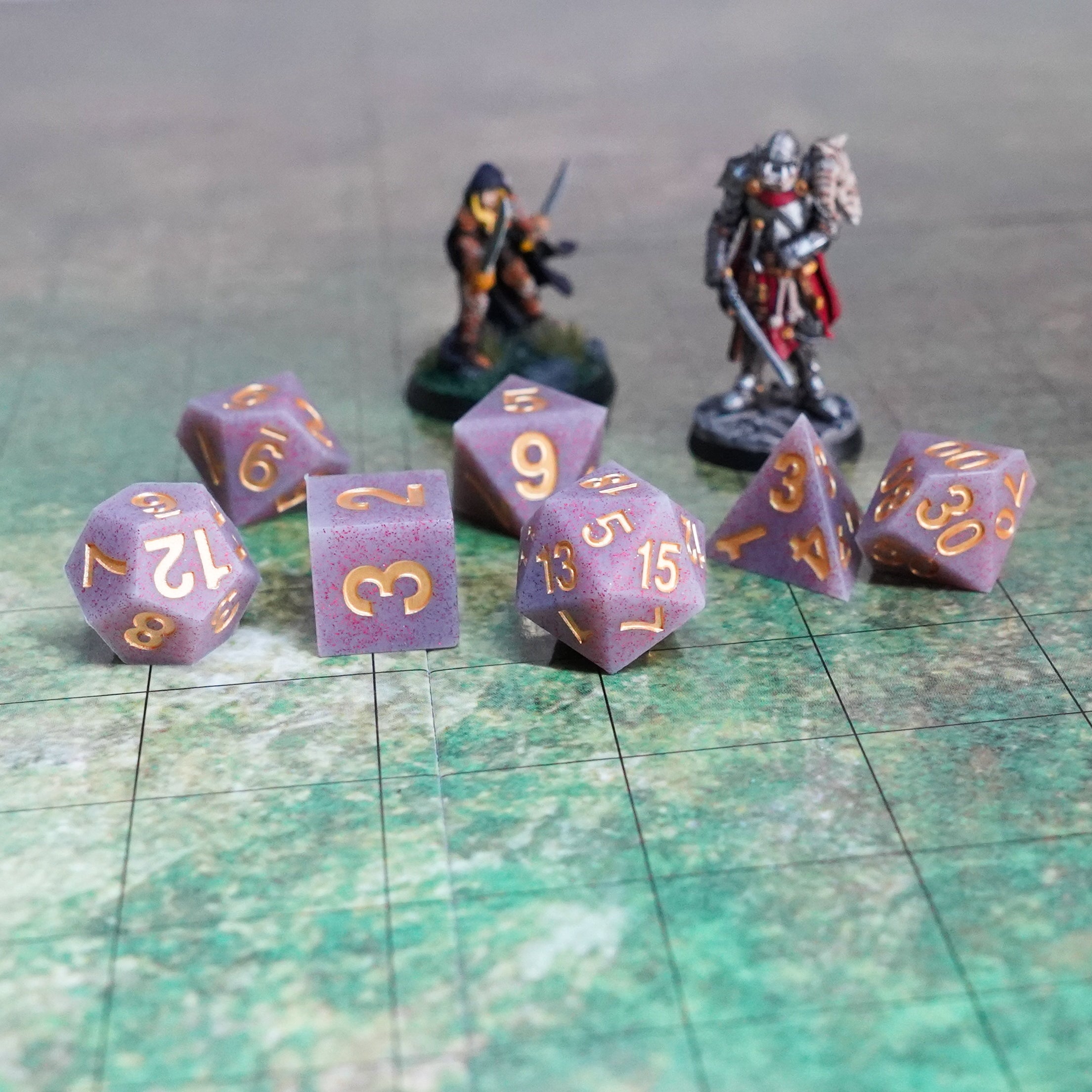 Sharp Edge Silicone Rubber Dice Set: Volcanic Soot