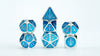 Tales of the Valiant Metal Dice Set: Silver w/ Light Blue Enamel