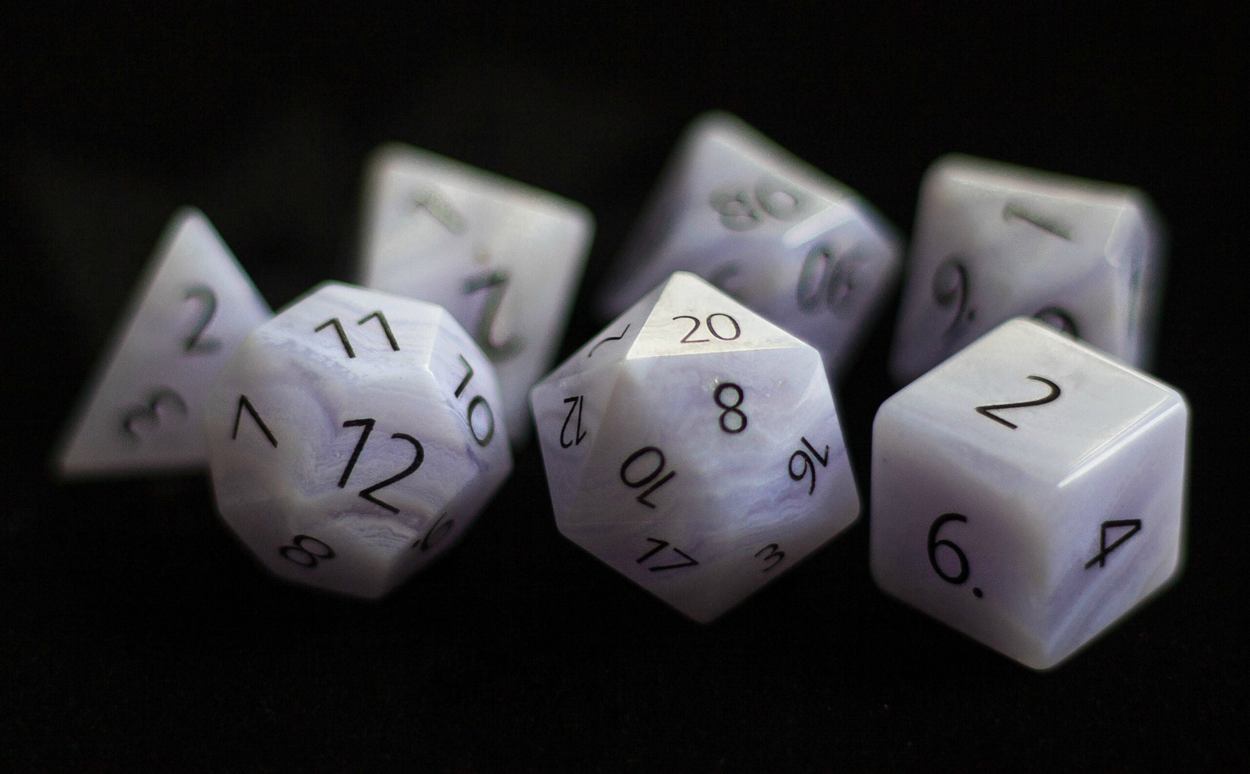 Blue Lace Agate dice set