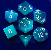 Cats Eye Aquamarine. dice set