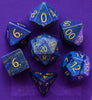 Engraved Laplis Lazuli dice set