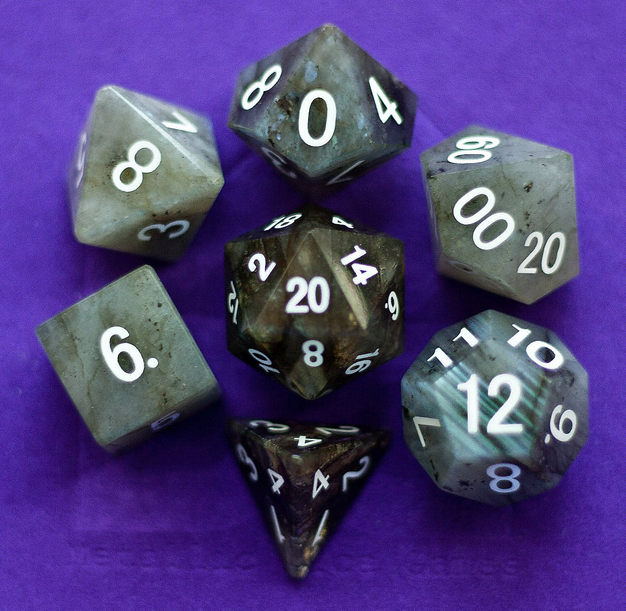 Labradorite dice set