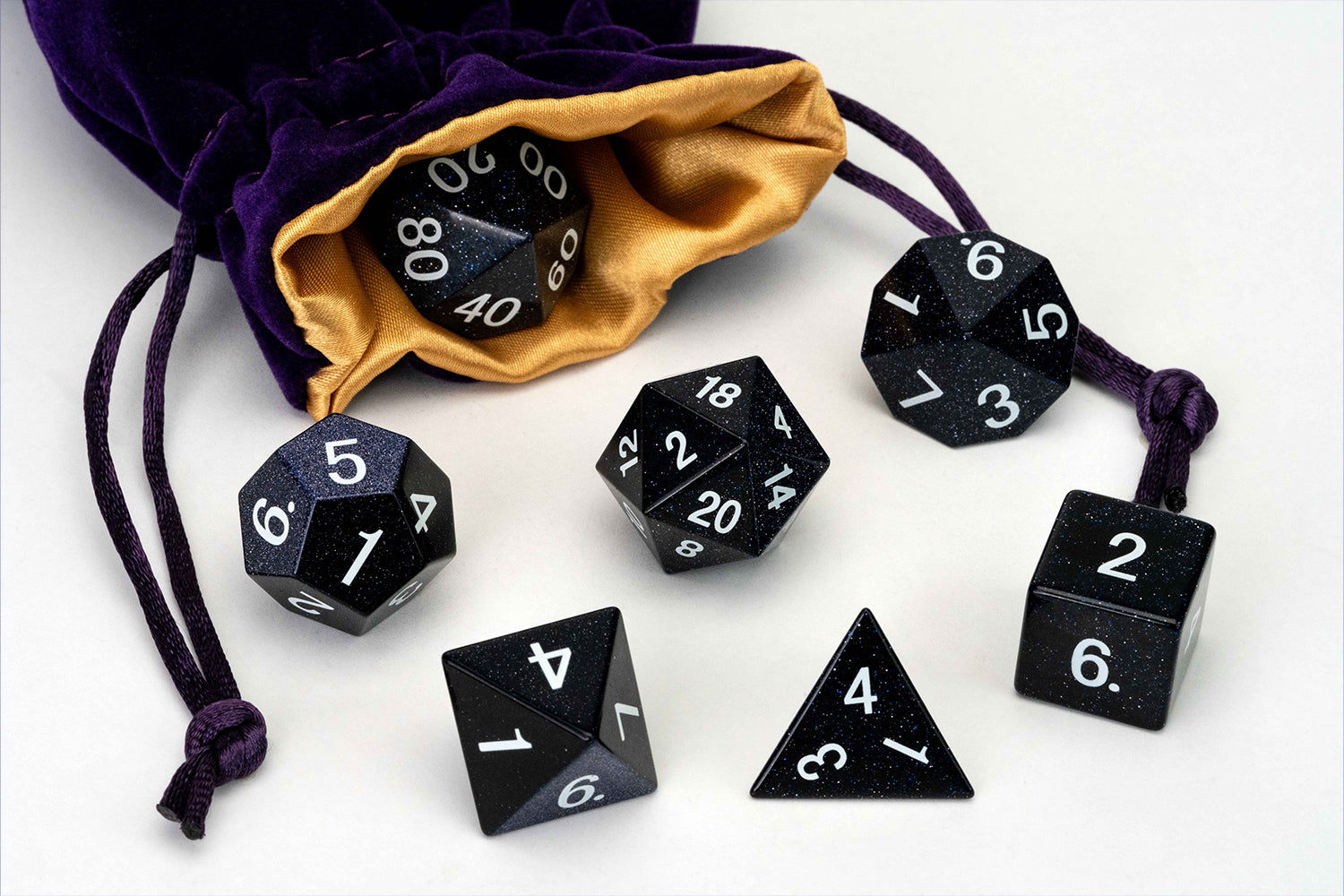 Mystic Mines 16mm Stone Poly Dice Set: Blue Sandstone