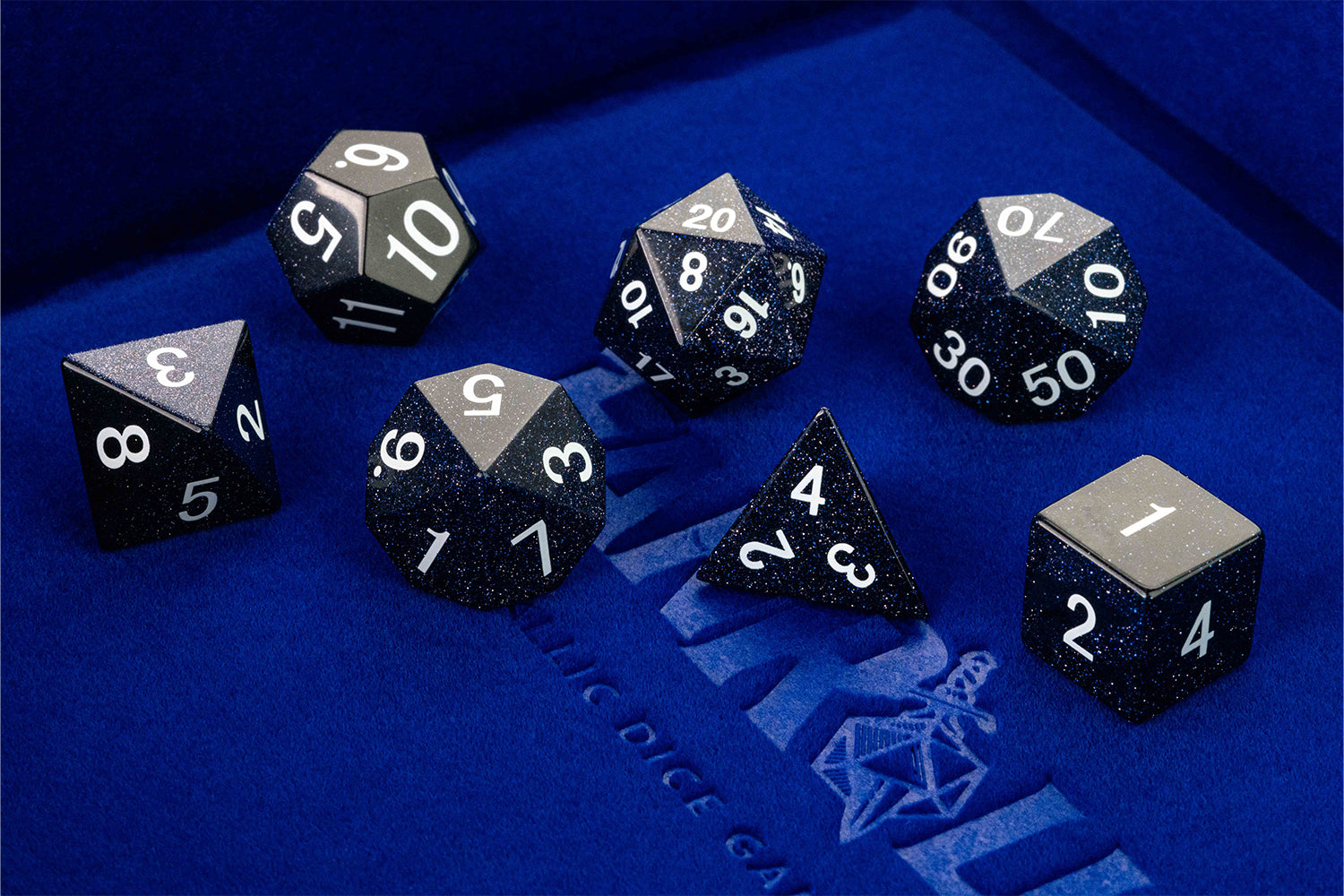 Mystic Mines 16mm Stone Poly Dice Set: Blue Sandstone