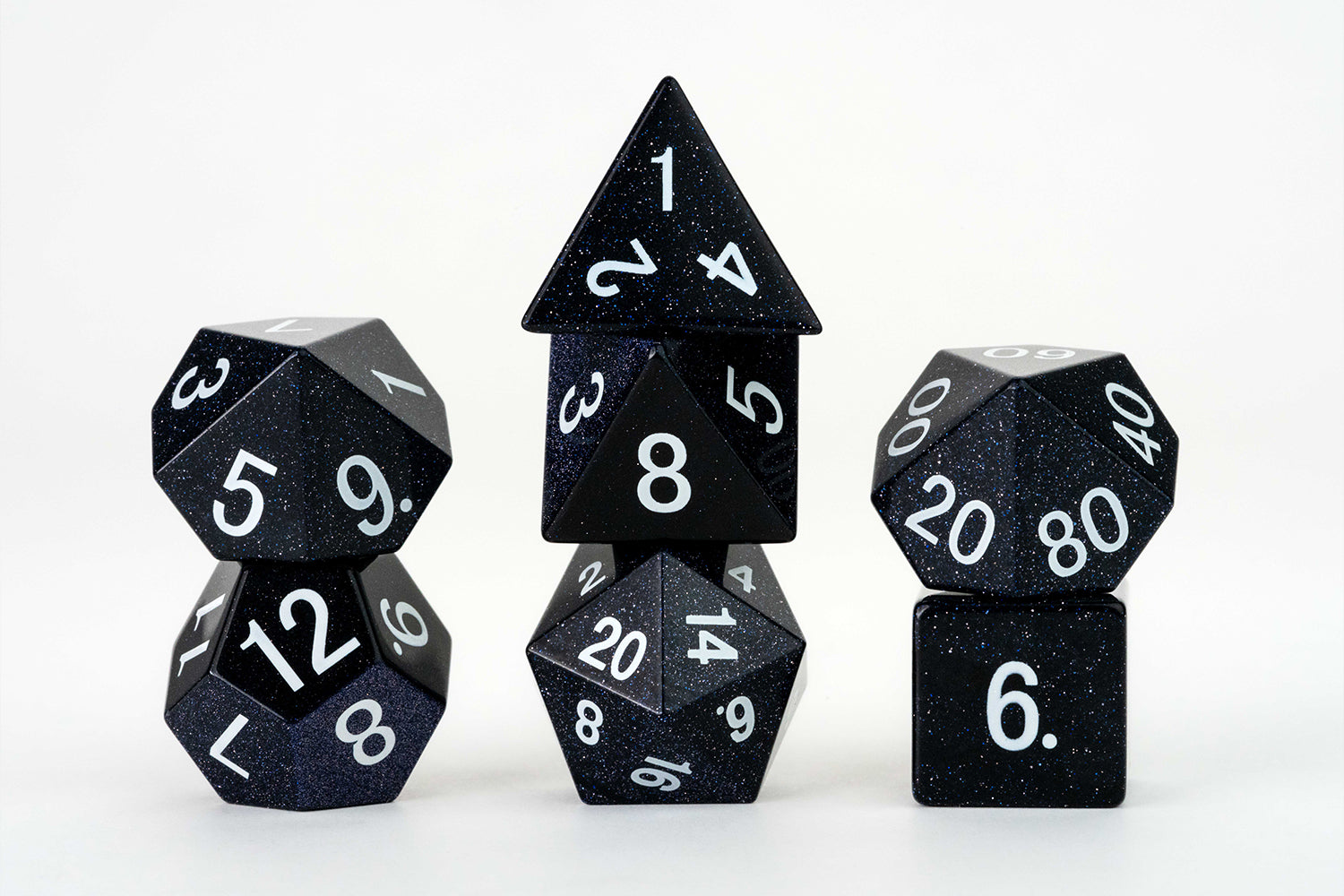 Mystic Mines 16mm Stone Poly Dice Set: Blue Sandstone