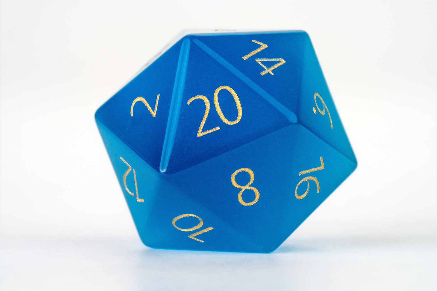 Mystic Mines 16mm Stone Poly Dice Set: Engraved Cat's Eye Aquamarine
