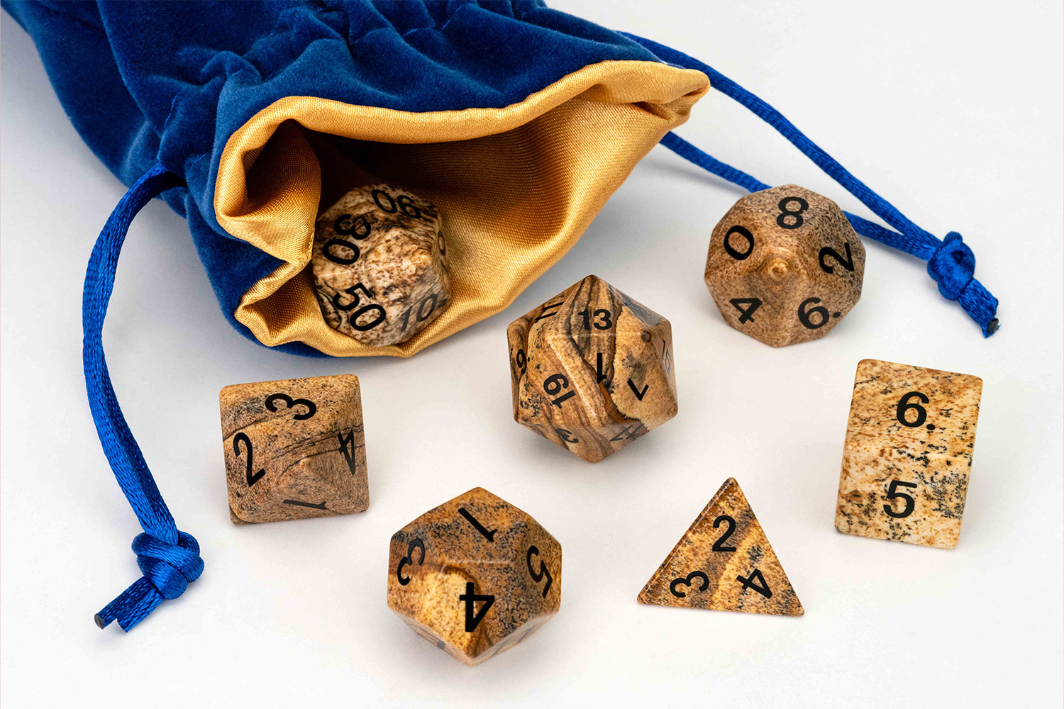 Mystic Mines 16mm Stone Poly Dice Set: Picture Jasper – FanRoll