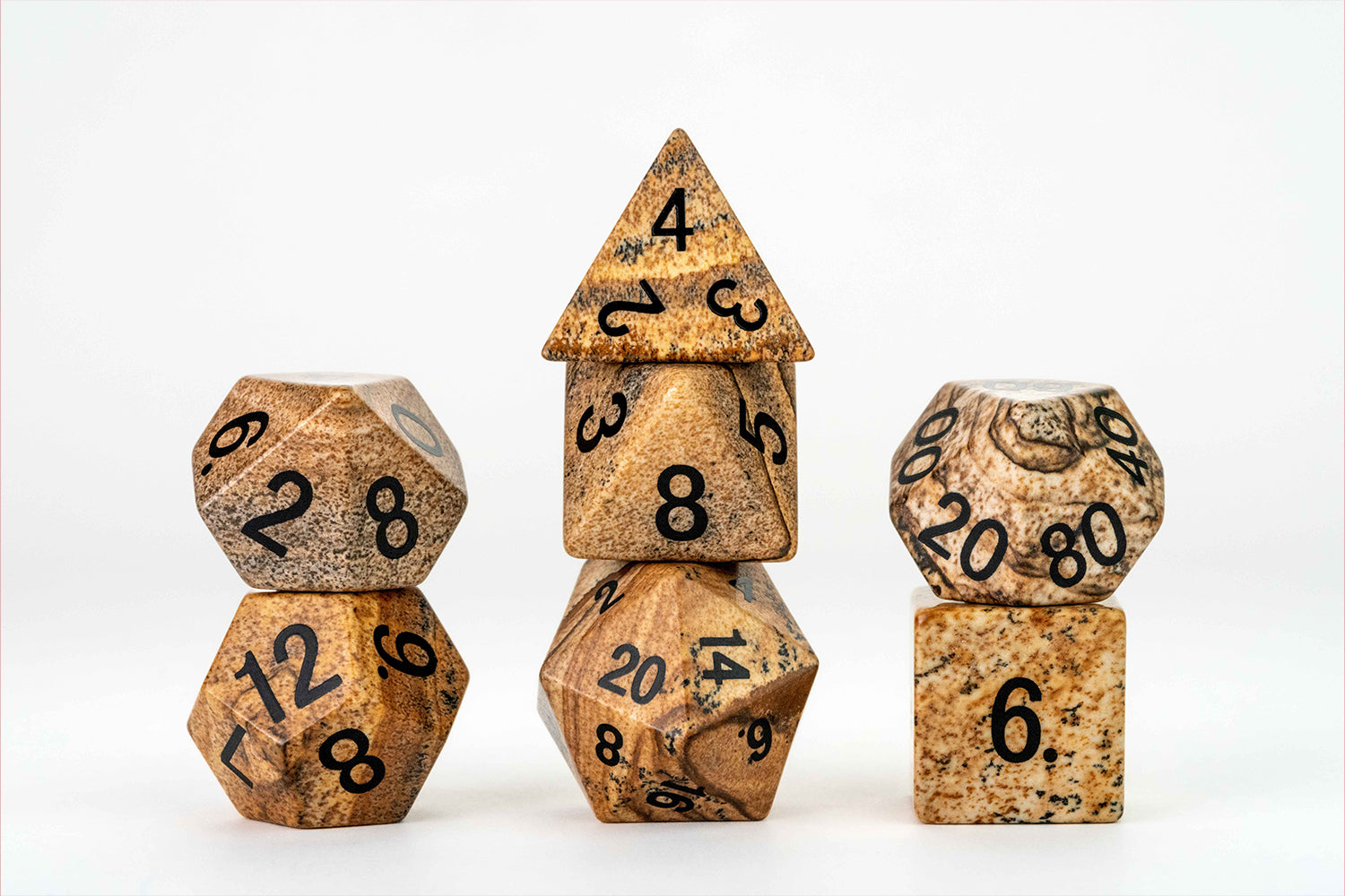Mystic Mines 16mm Stone Poly Dice Set: Picture Jasper