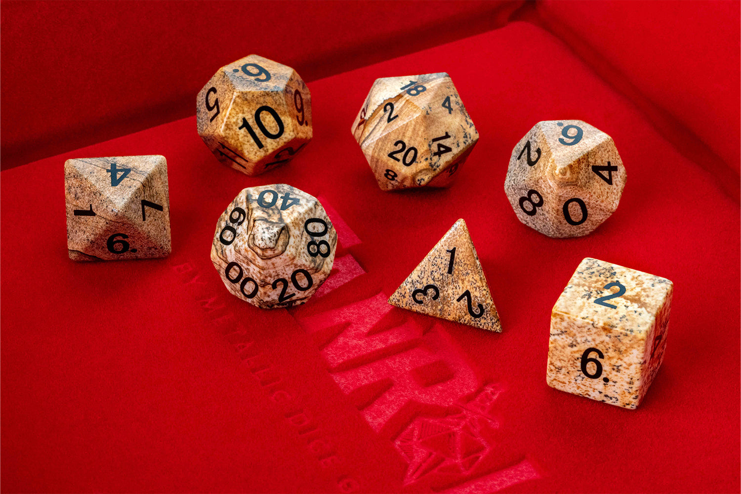 Mystic Mines 16mm Stone Poly Dice Set: Picture Jasper