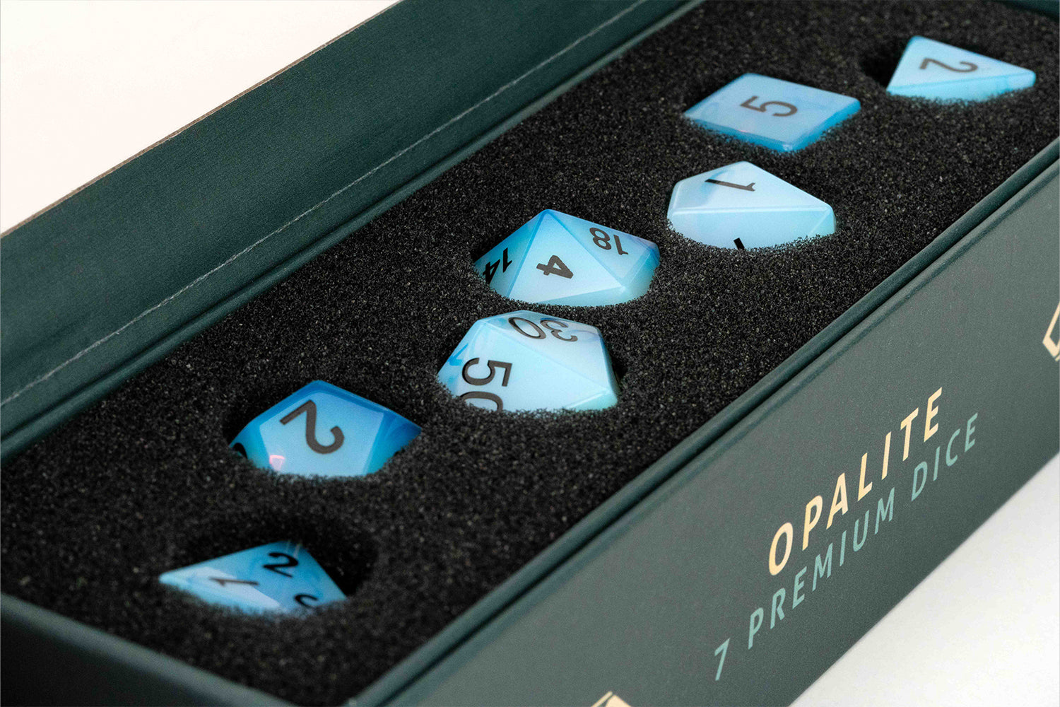 Mystic Mines 16mm Stone Poly Dice Set: Opalite