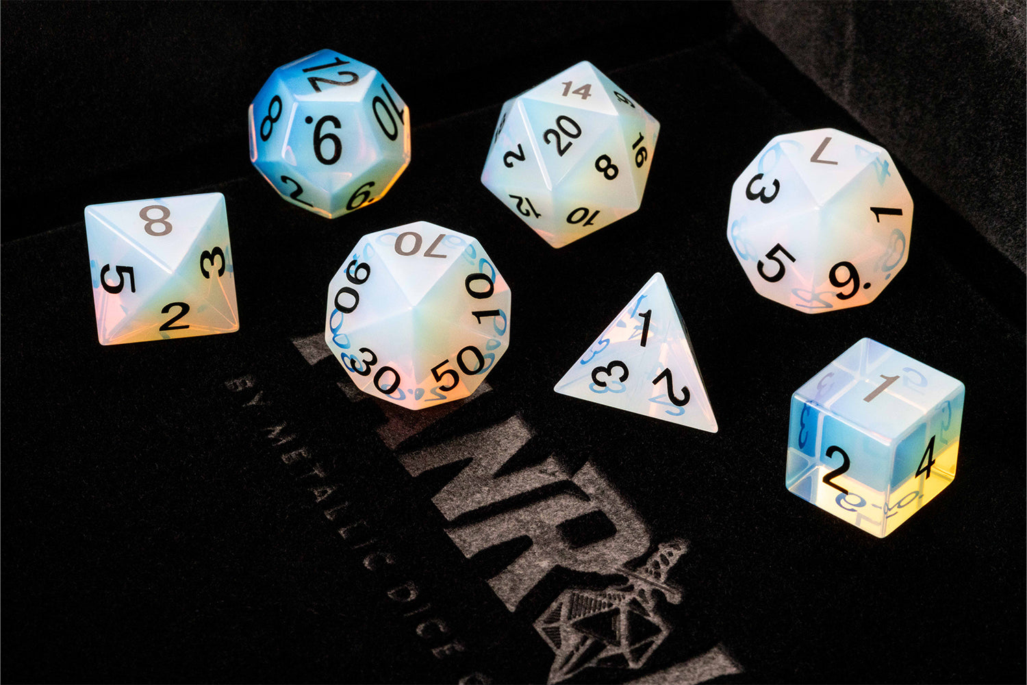 Mystic Mines 16mm Stone Poly Dice Set: Opalite