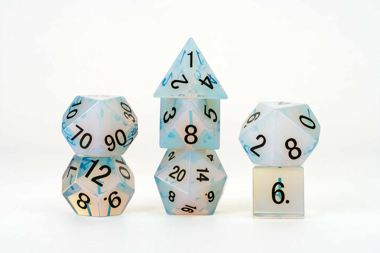 Mystic Mines 16mm Stone Poly Dice Set: Opalite