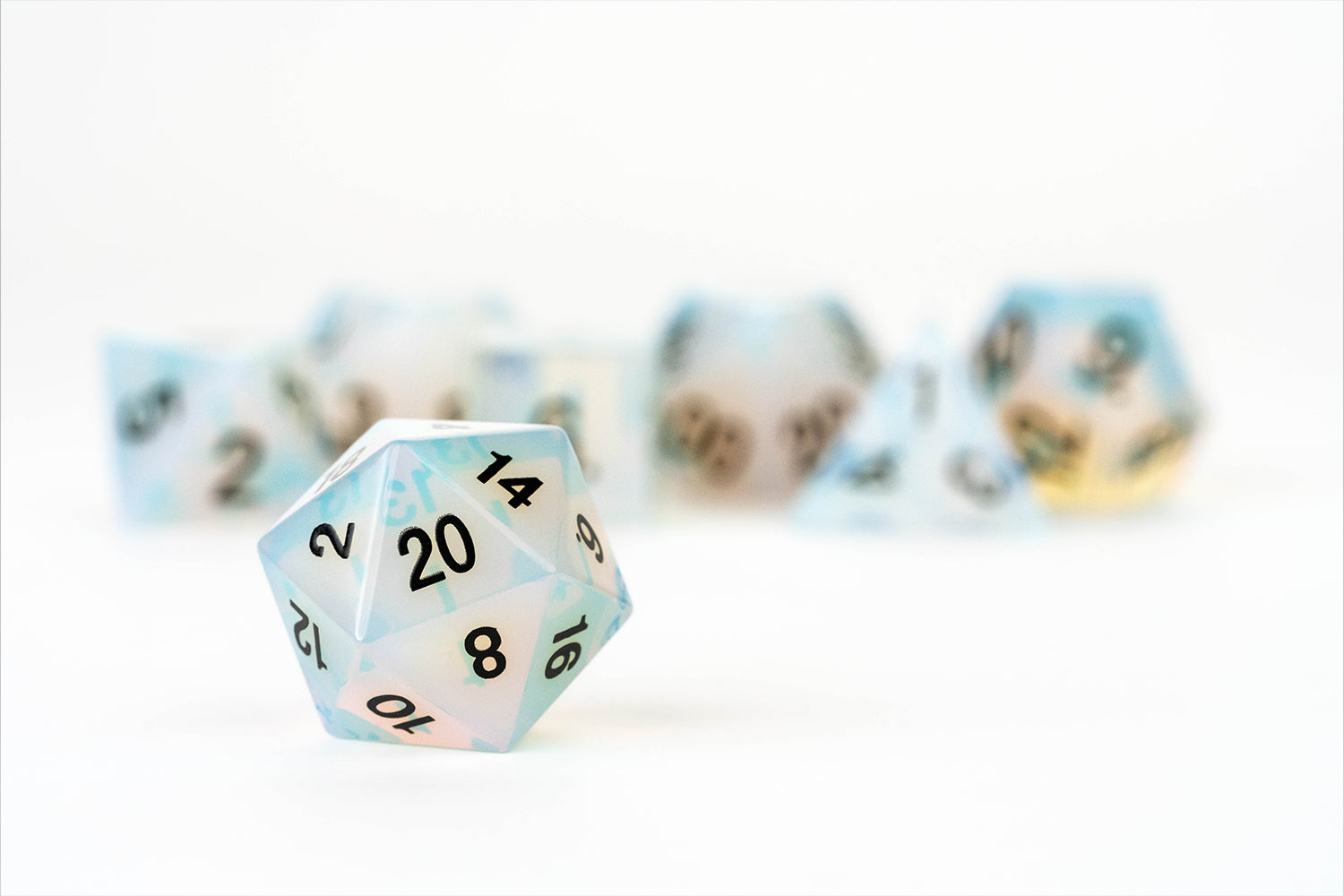 Mystic Mines 16mm Stone Poly Dice Set: Opalite