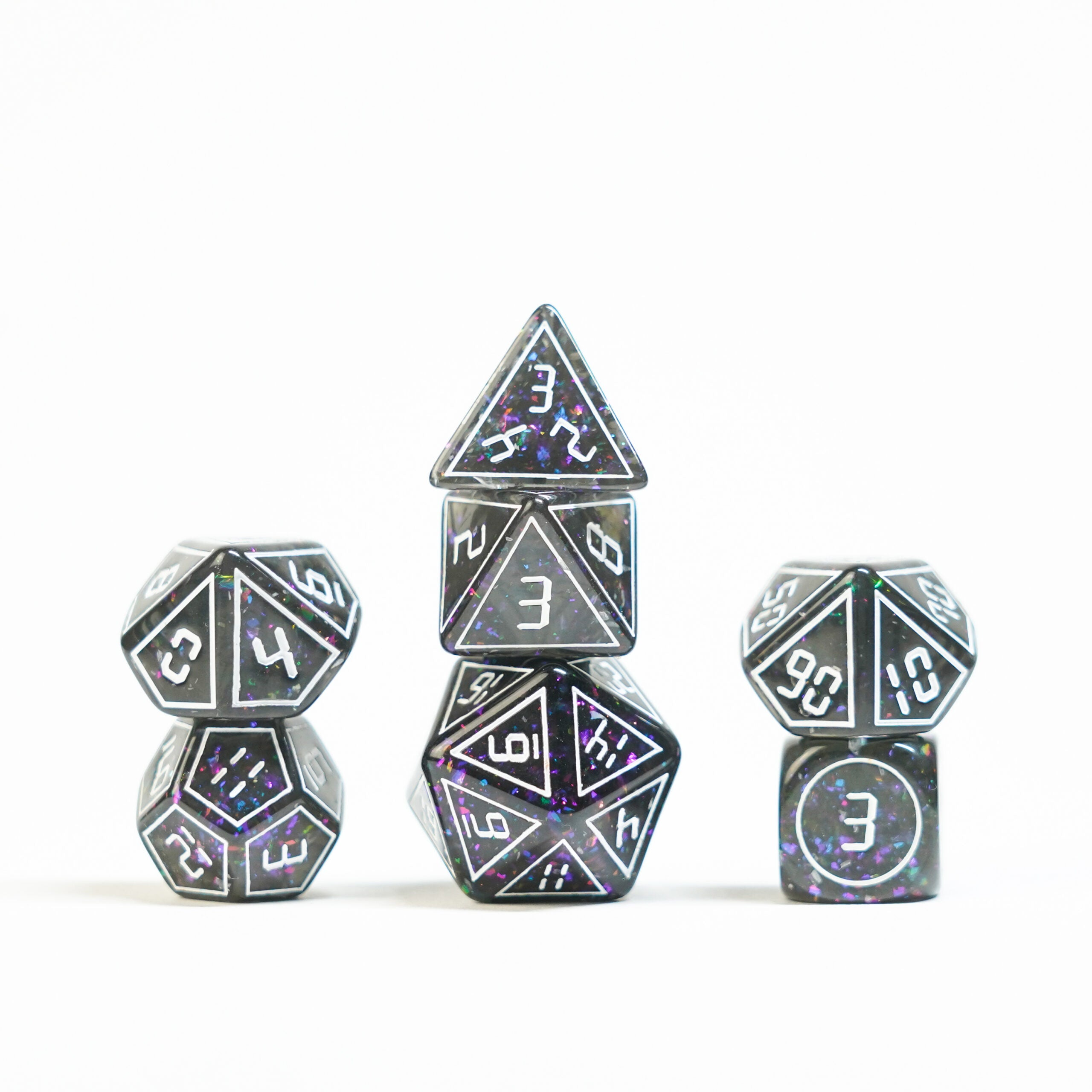 Framed Void 16mm Resin Poly Dice Set