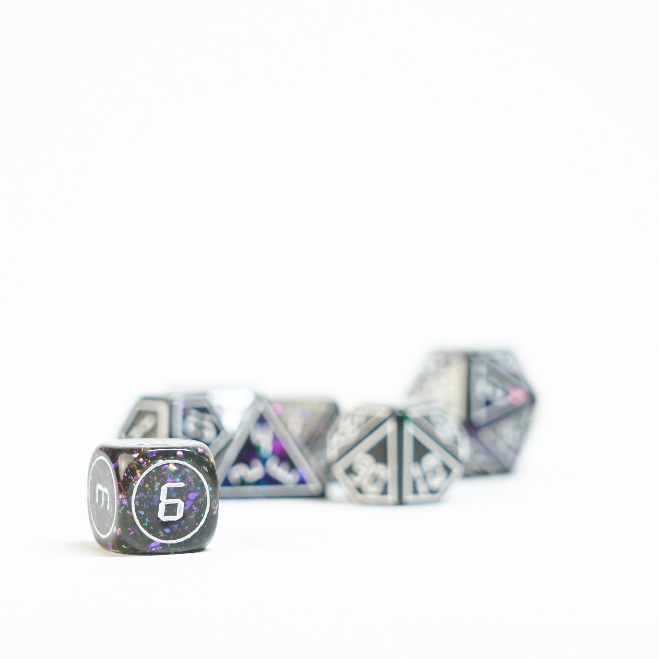 Framed Void 16mm Resin Poly Dice Set