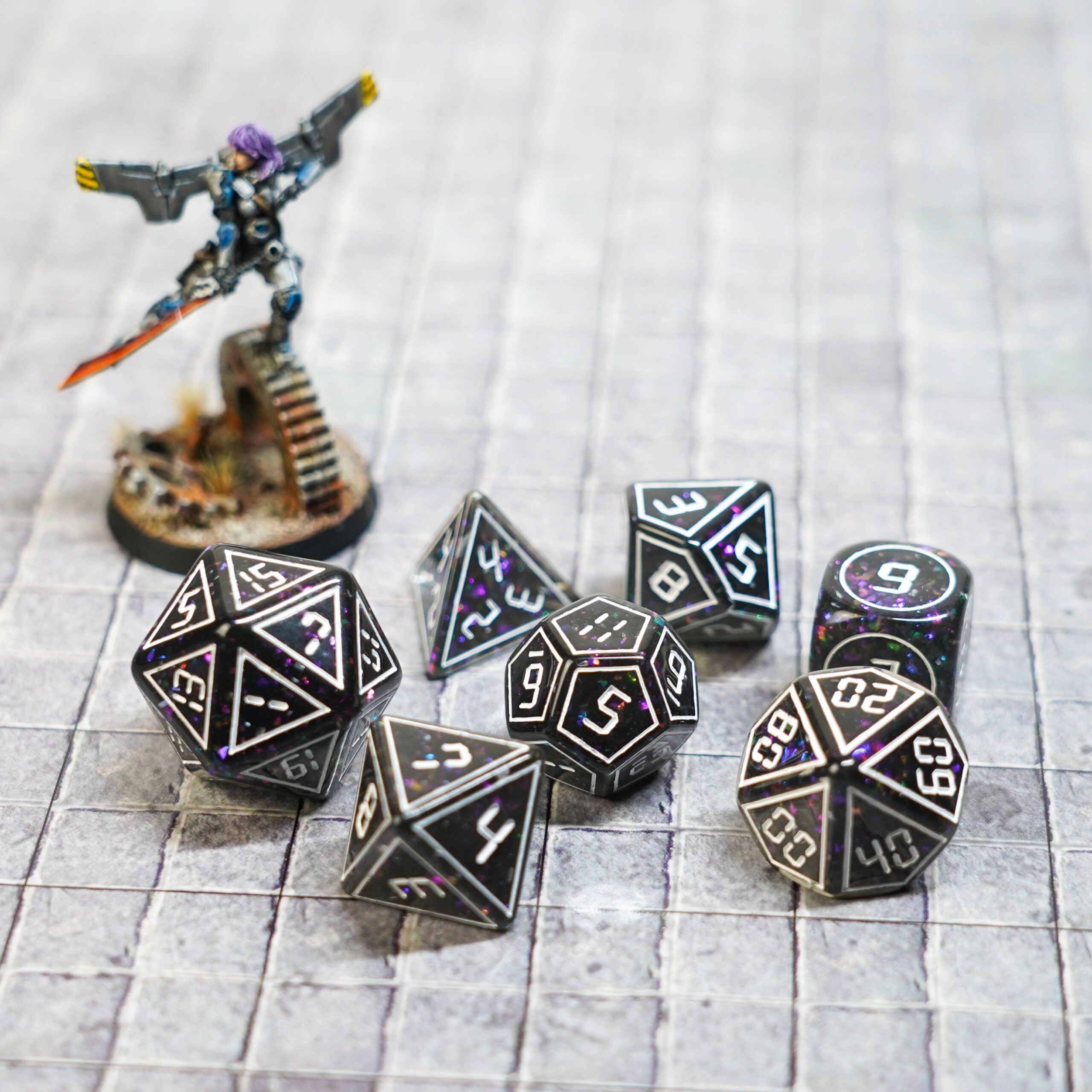 Framed Void 16mm Resin Poly Dice Set